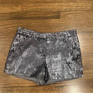 Club Monaco 100% Silk Navy Sequined Shorts (Size 4)
